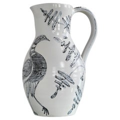 Vintage 1960s Handmade Ceramic Pitcher Vase
