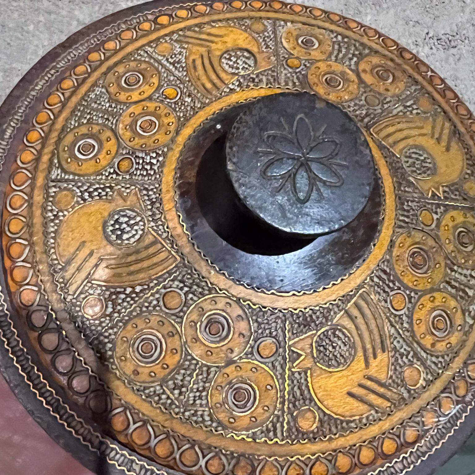 1960er Jahre Handmade Folk Art Decorative Trinket Bowl  im Angebot 5
