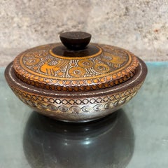 1960s Handmade Folk Art Decorative Trinket Bowl