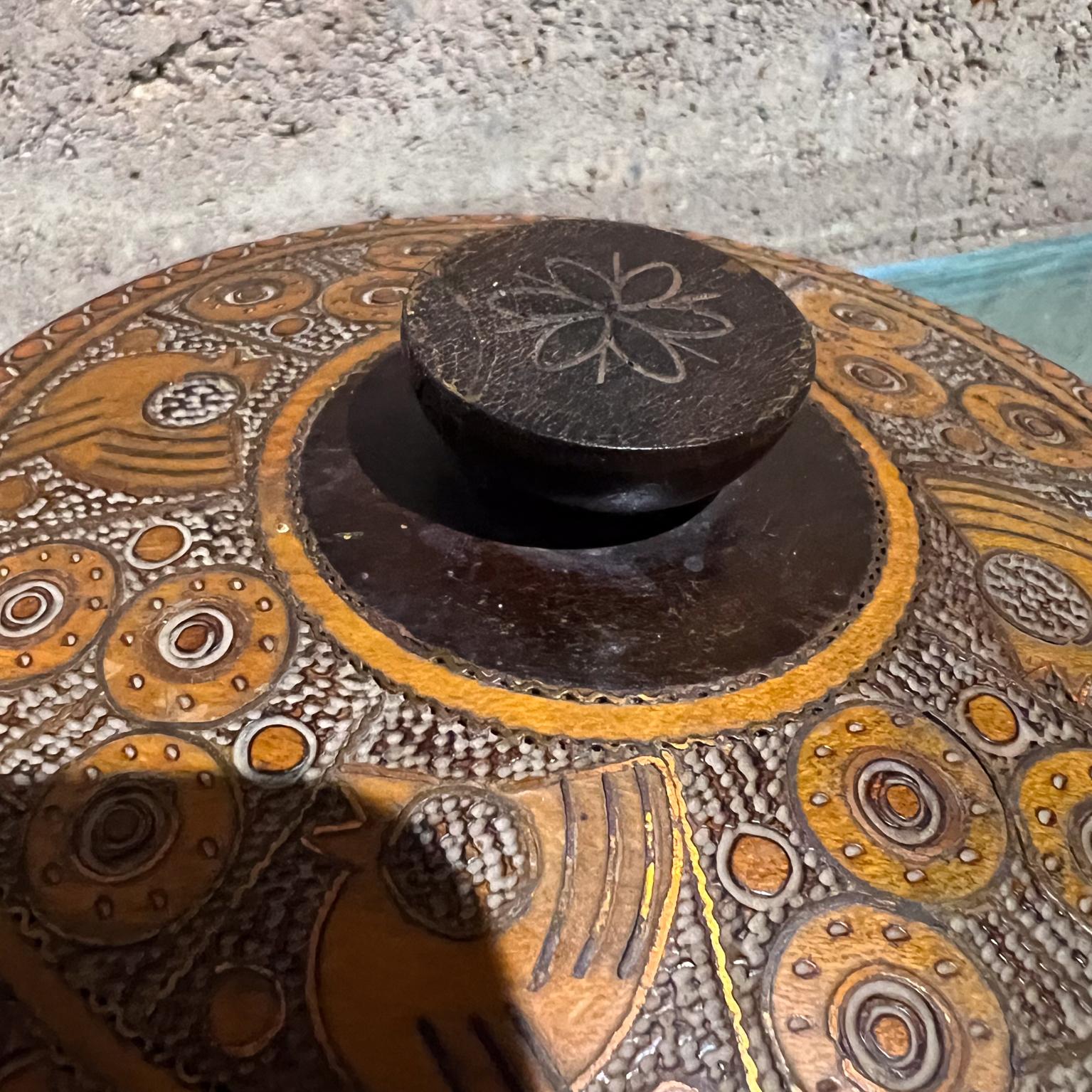 Copper 1960s Handmade Folk Art Decorative Trinket Bowl  For Sale