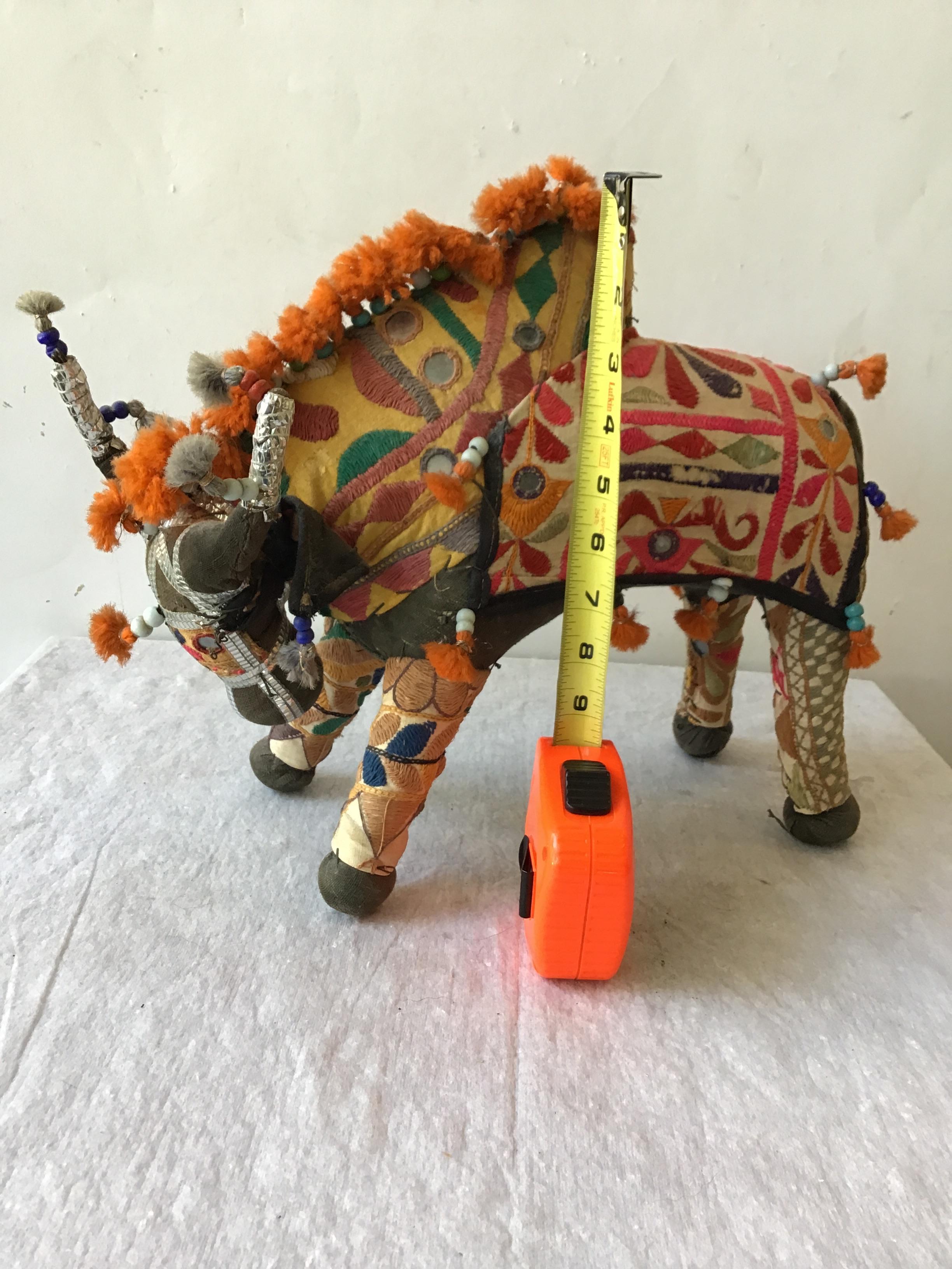1960s Handmade Stuffed Bull Toy from India 3