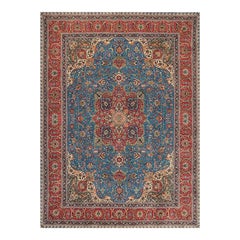 1960s Handwoven Persian Tabriz Wool Rug, Masterpiece Antique Design 10' x 13'