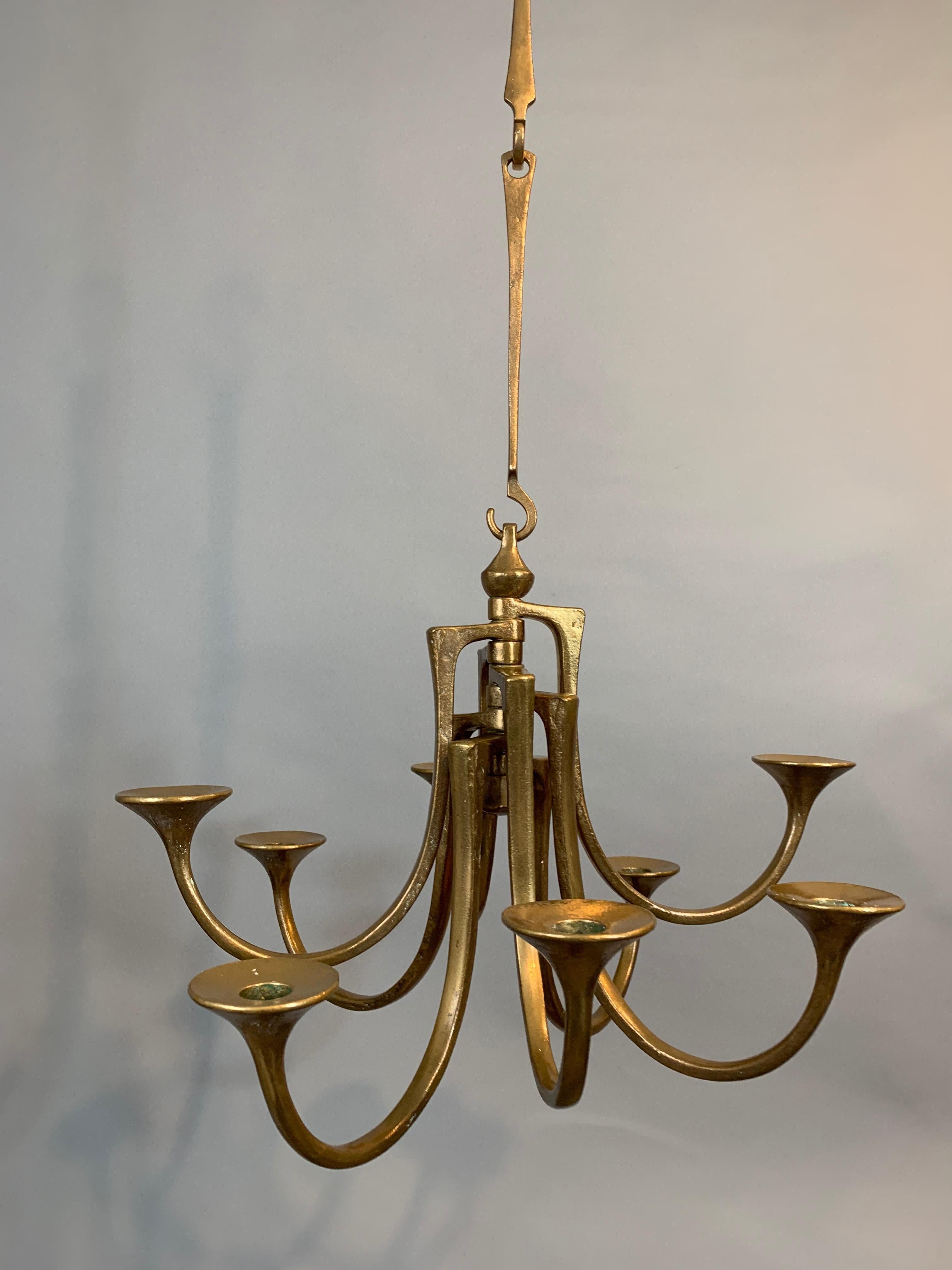 Hängende Harjes Metallkunst-Kerzenhalter aus Bronze, 1960er Jahre (20. Jahrhundert)