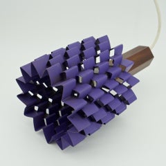 Hängende lila Ananas-Pendelleuchte aus Teakholz mit Lyfa Folsgaard, Dänemark, 1960er Jahre