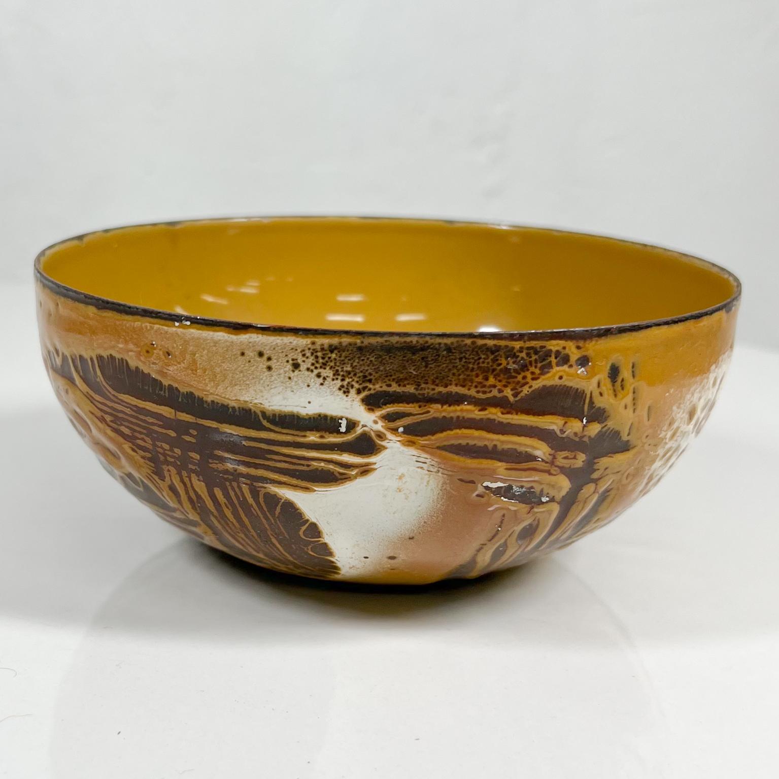 1960s Hanova of Pasadena Artistic Brown Enamel Lava Bowl California In Good Condition For Sale In Chula Vista, CA