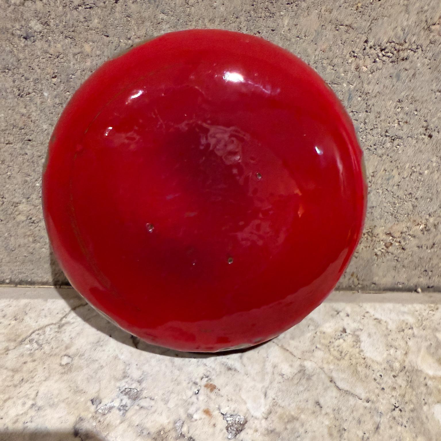 1960 Hanova of Pasadena Cenicero esmaltado rojo California en venta 5