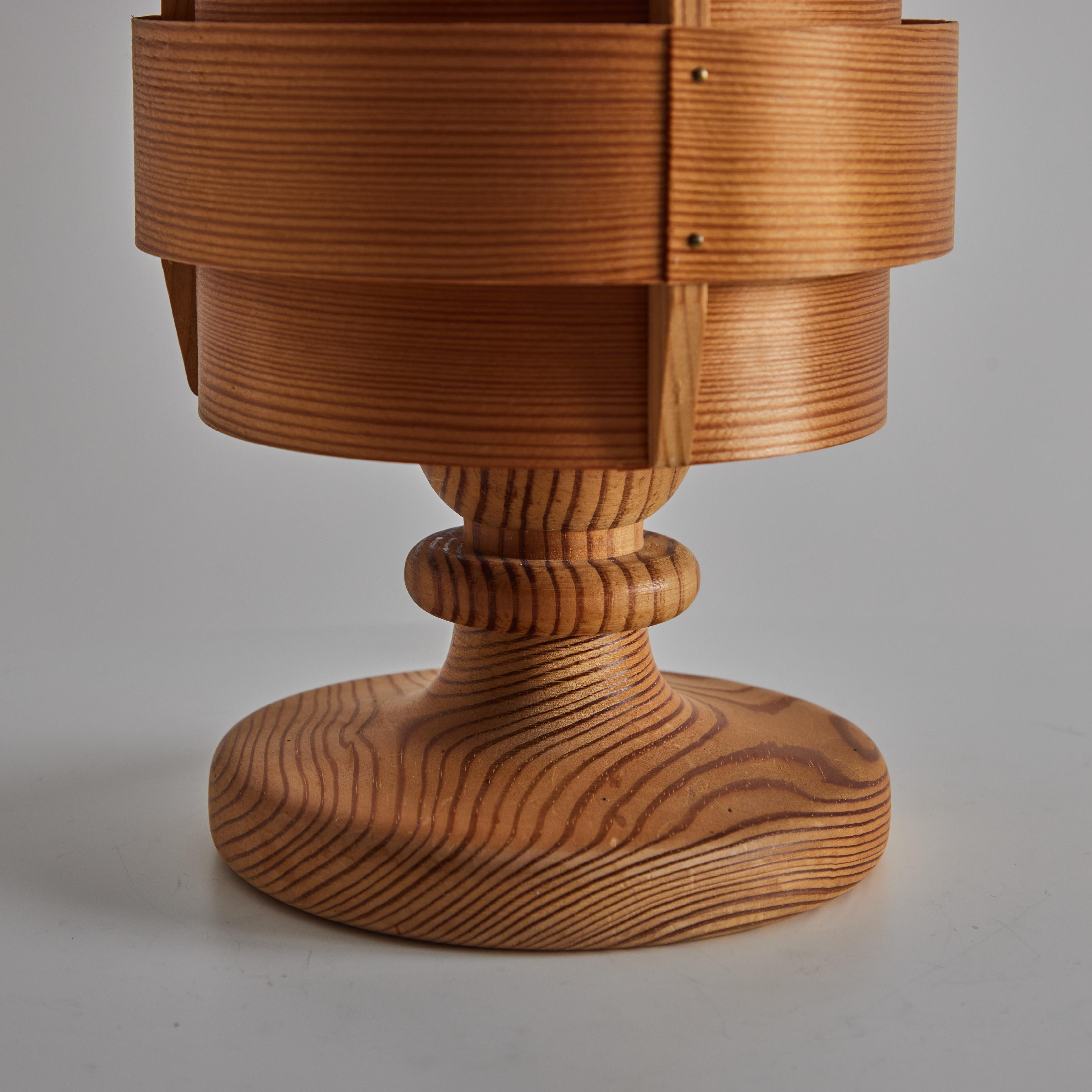 1960s Hans-Agne Jakobsson Model B148 Wood Table Lamp for AB Ellysett In Good Condition For Sale In Glendale, CA