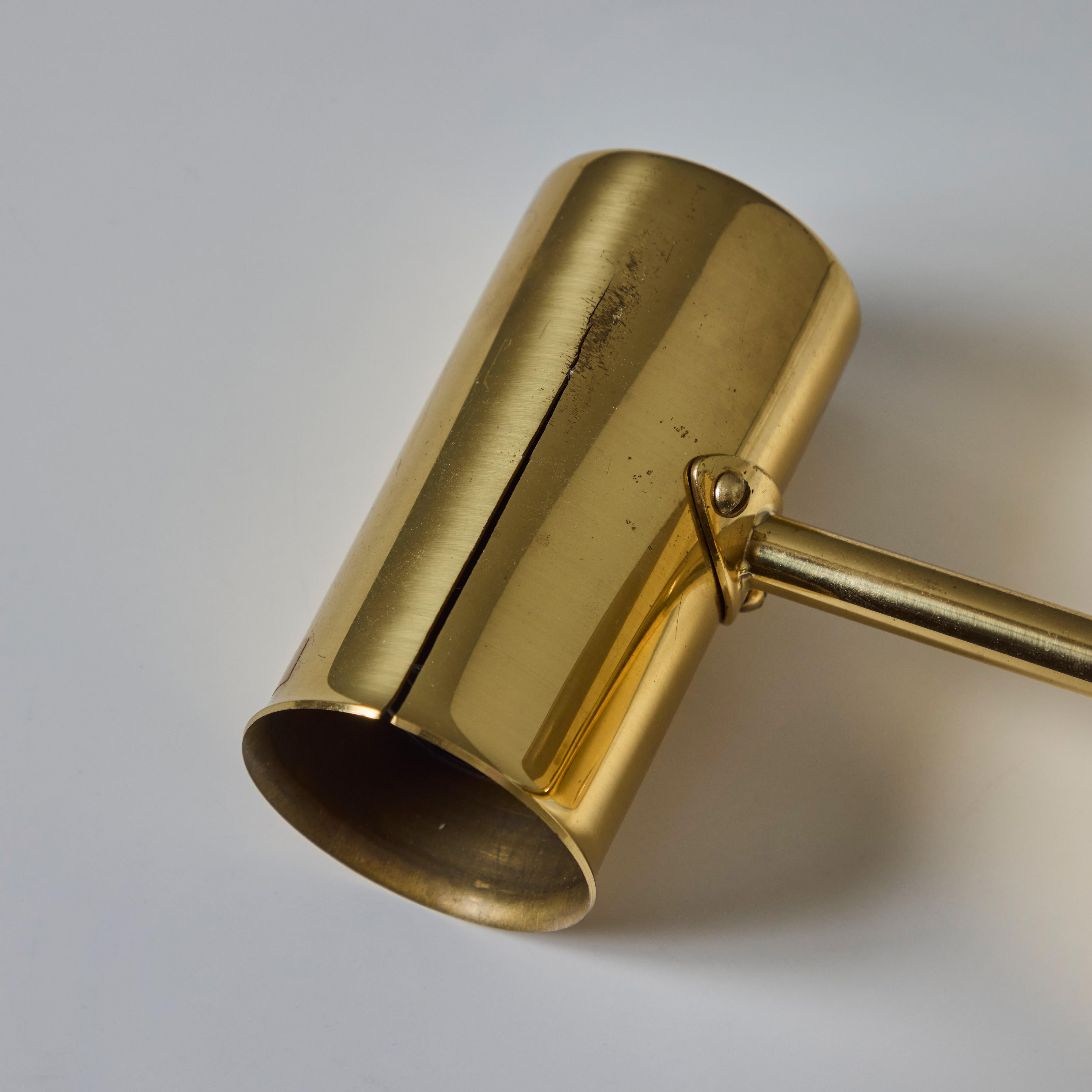 1960s Hans Agne Jakobsson Model V149 Glass and Brass Wall Lamp for Markaryd 7