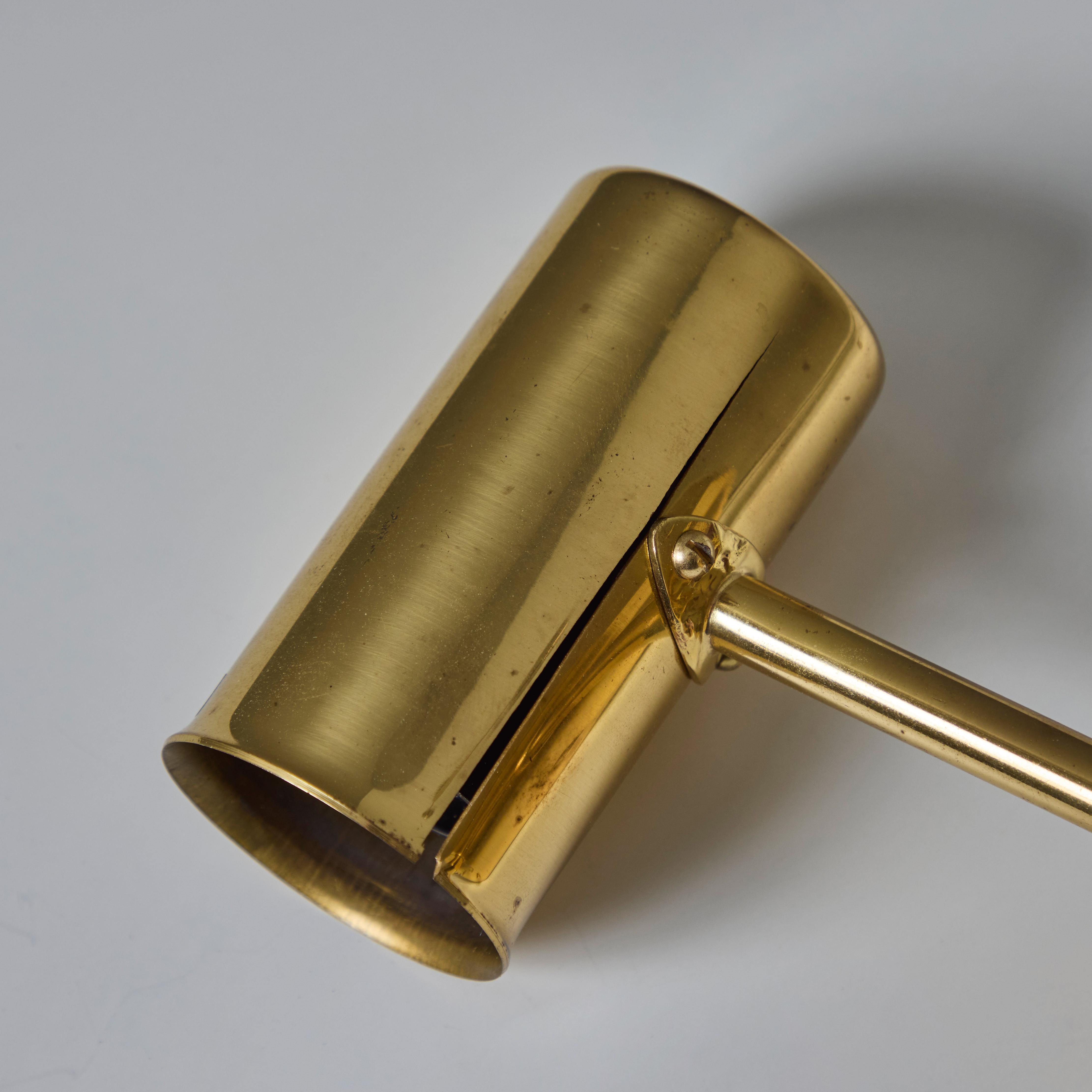 1960s Hans Agne Jakobsson Model V149 Glass and Brass Wall Lamp for Markaryd 9