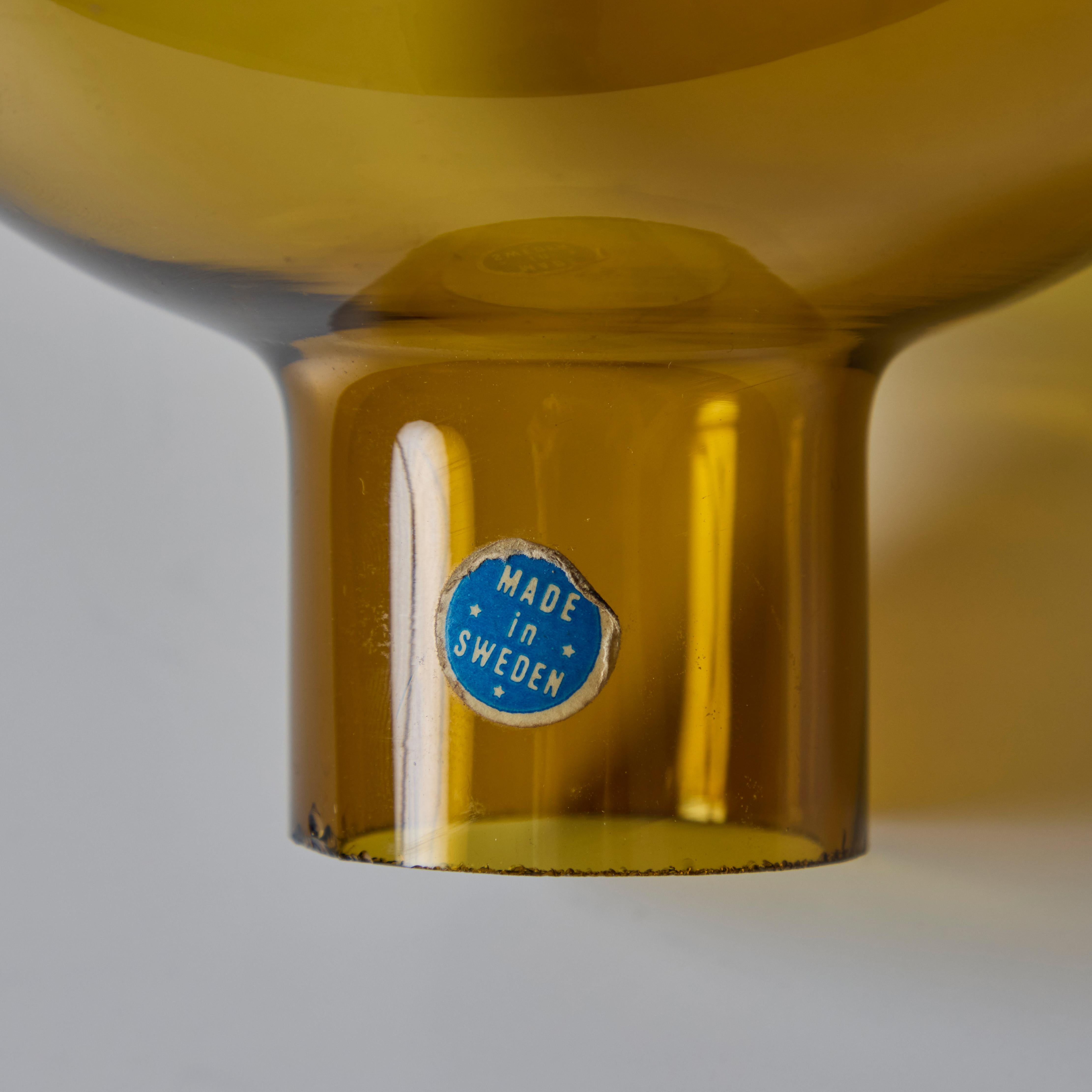 1960s Hans Agne Jakobsson Model V149 Glass and Brass Wall Lamp for Markaryd 11