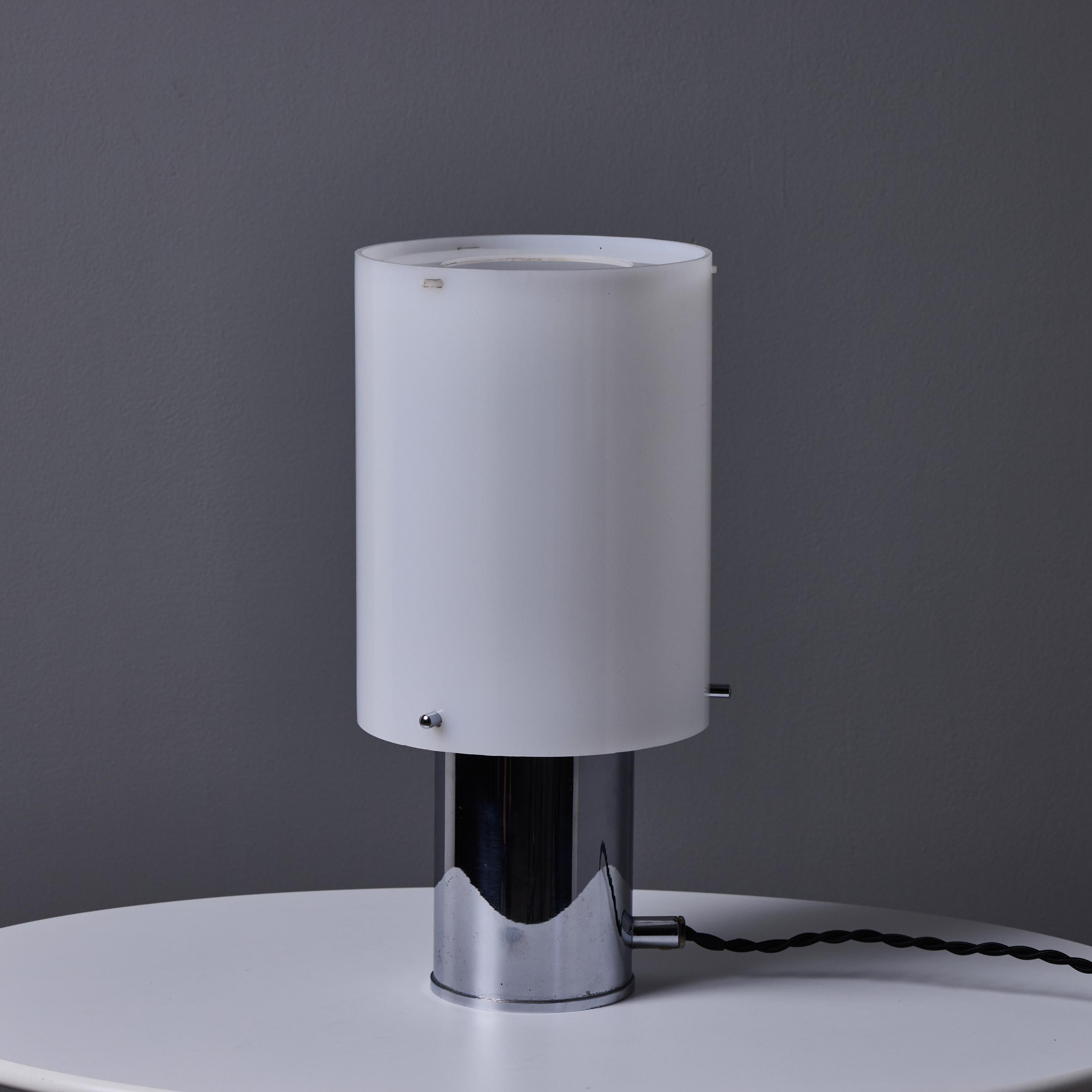 1960s Hans Agne Jakobsson Opaline Perspex and Chrome Table Lamp for Markaryd Metal en venta