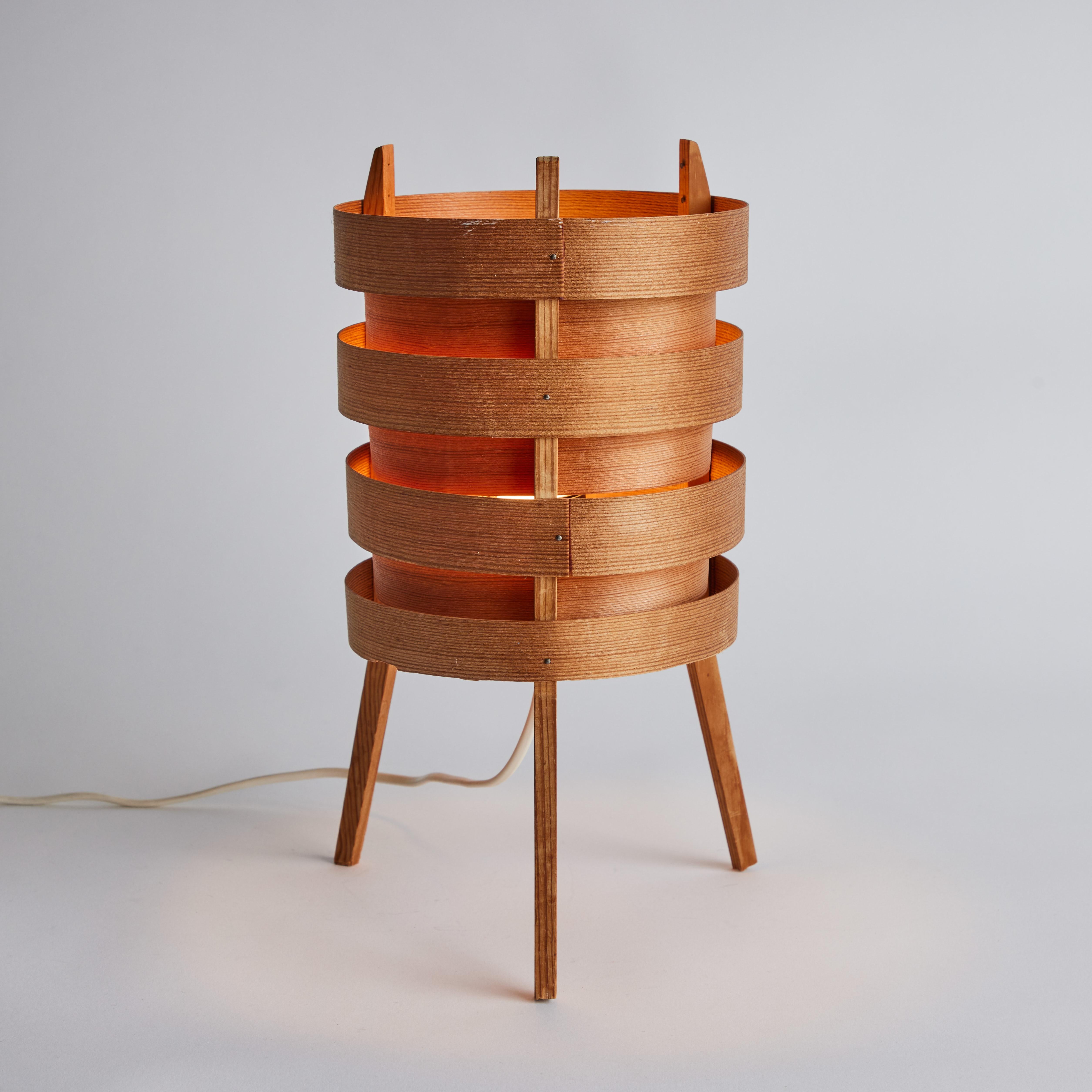 1960s Hans-Agne Jakobsson Tripod Wood Table Lamp for AB Ellysett For Sale 6