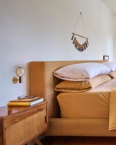 1960s Hans Agne Jakobsson #V149 Glass & Brass Wall Lamp for Markaryd