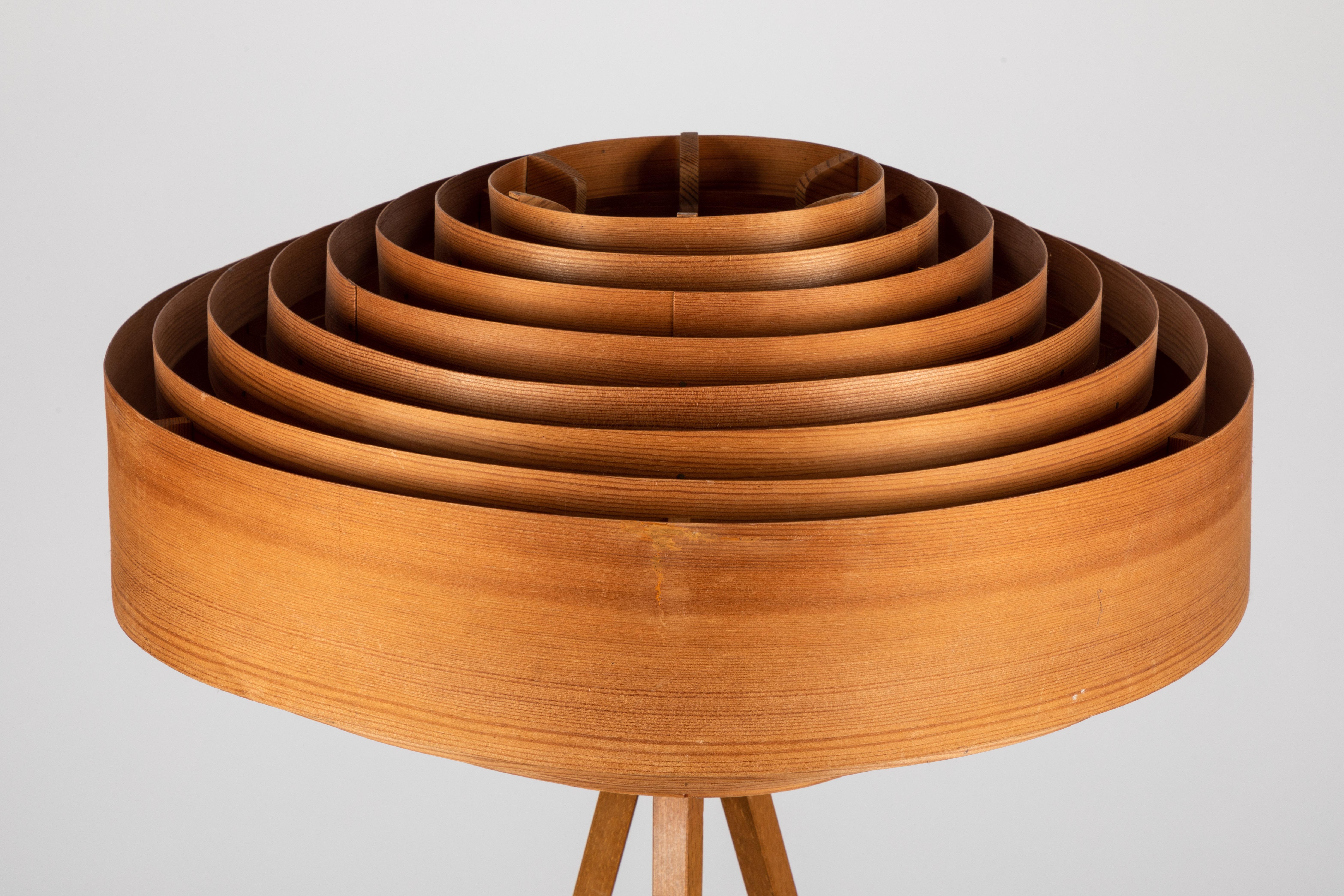 1960s Hans-Agne Jakobsson Wood Tripod Floor Lamp for AB Ellysett 2