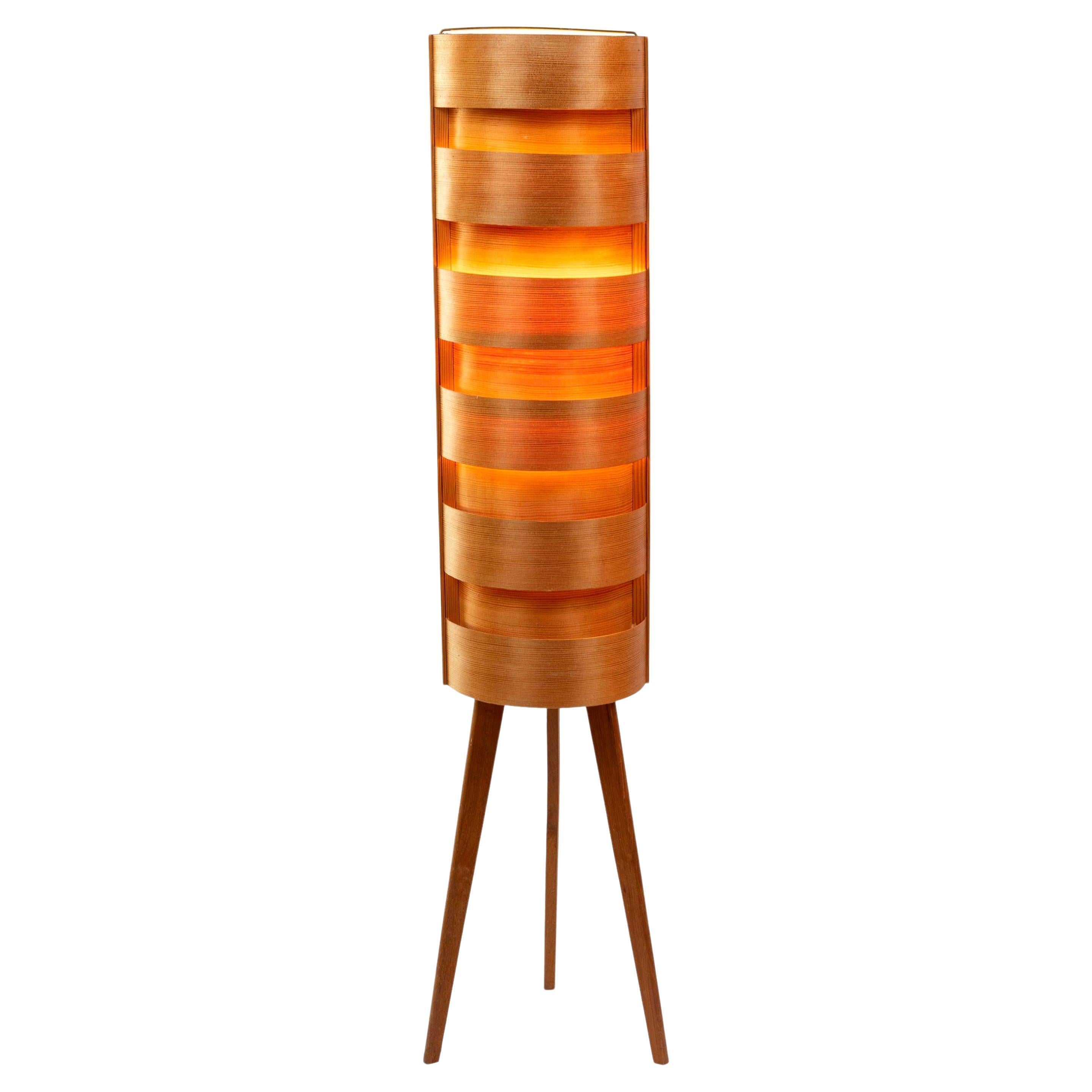 1960s Hans-Agne Jakobsson Wood Tripod Floor Lamp for AB Ellysett