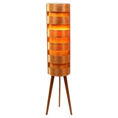 Vintage 1960s Hans-Agne Jakobsson Wood Tripod Floor Lamp for AB Ellysett