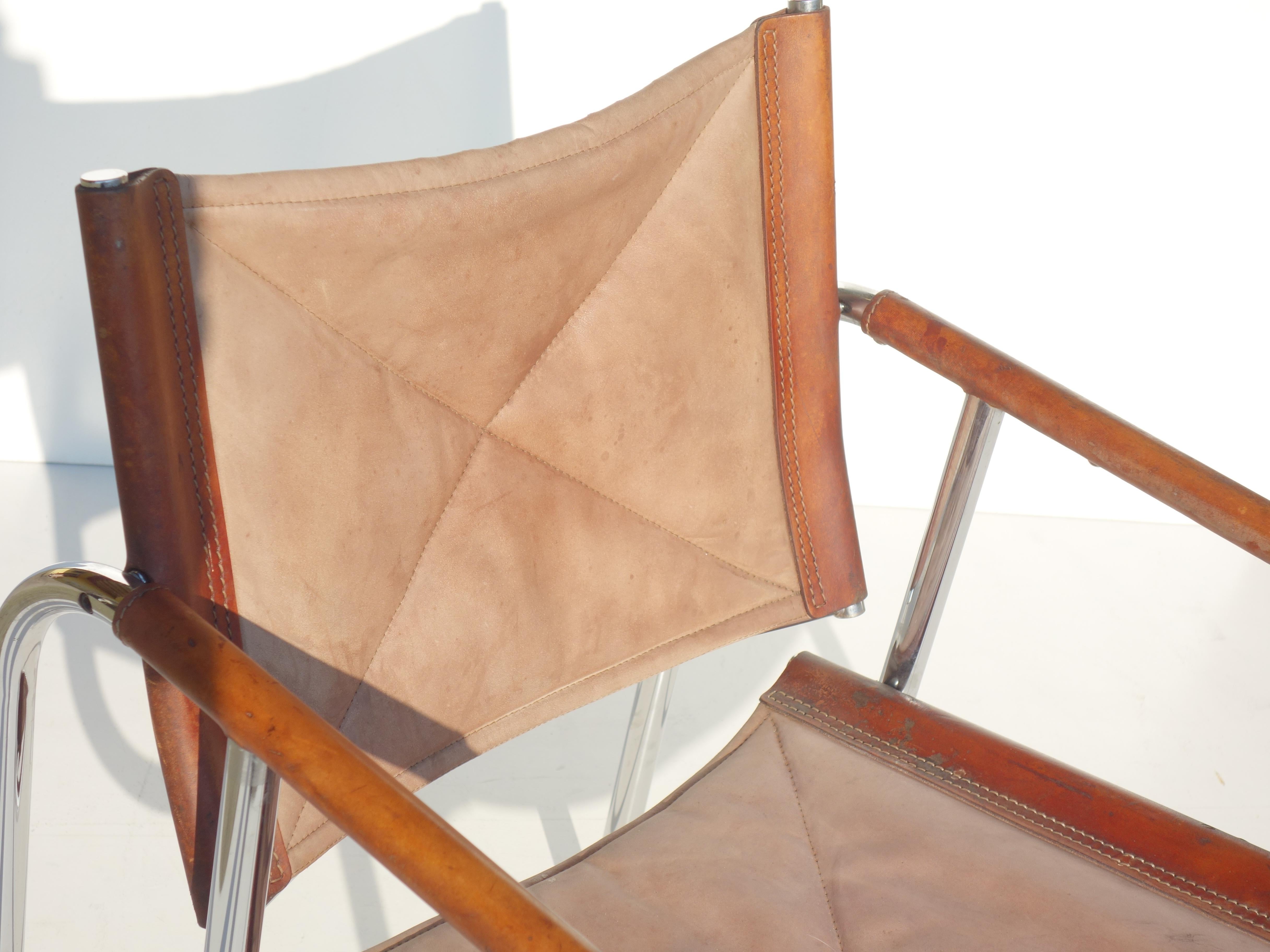 1960s Hans Eichenberger for Strassle Design Basculant Leather Chair Set of 2 For Sale 3
