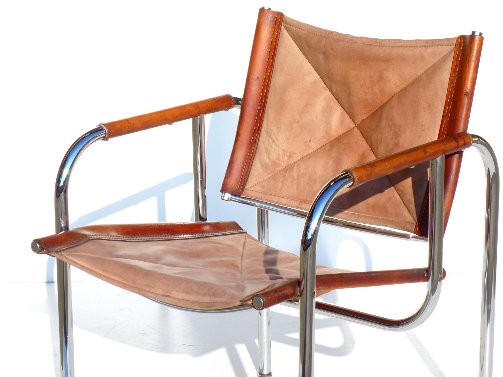1960s Hans Eichenberger for Strassle Design Basculant Leather Chair Set of 2 For Sale 1