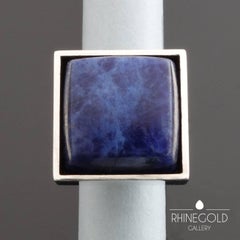 1960s Hans Hansen Scandinavian Modernist Sodalite Silver Ring