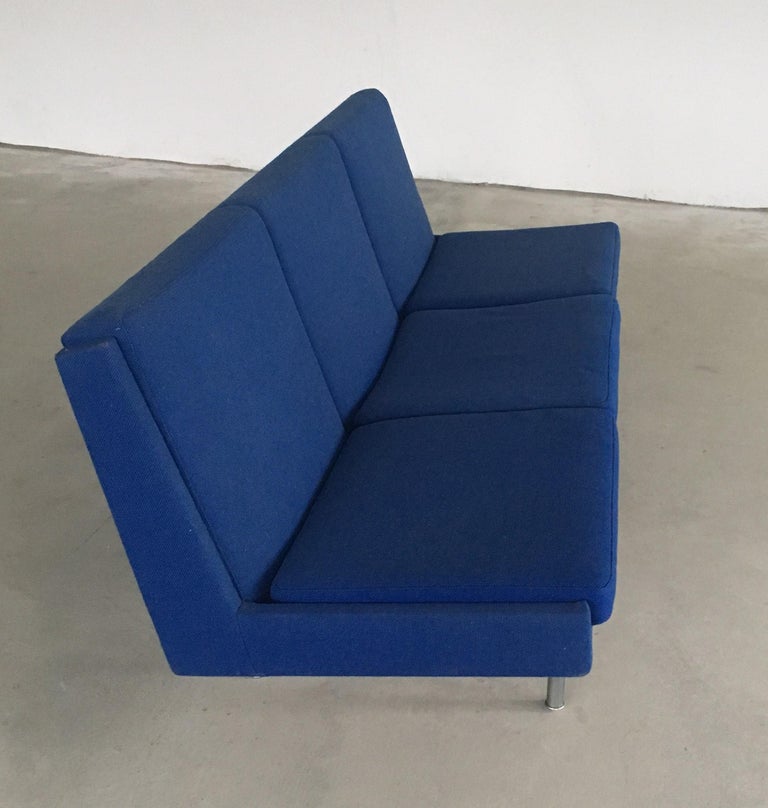 1960s Hans J. Wegner Airport Sofa in Original Blue Fabric by A.P. Stolen For Sale 1
