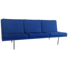 Vintage 1960s Hans J. Wegner Airport Sofa in Original Blue Fabric by A.P. Stolen