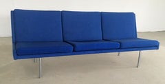 1960s Hans J. Wegner Airport Sofa in Original Blue Kvadrat Fabric by A.P. Stolen