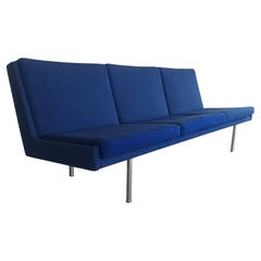 Used 1960s Hans J. Wegner Airport Sofa in Original Blue Kvadrat Fabric by A.P. Stolen
