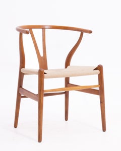 1960s Hans J. Wegner Ch 24 Oak Wishbone Chair Carl Hansen & Son Denmark
