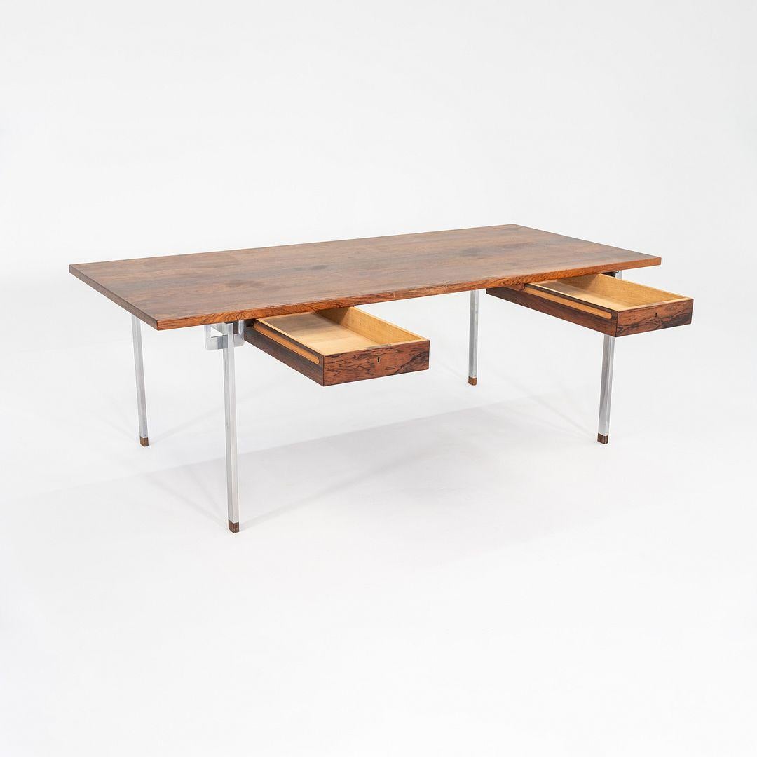 Danois Bureau Hans J. Wegner pour Andreas Tuck AT325 des années 1960 en palissandre et acier en vente