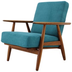 1960s Hans J. Wegner GE 240 Oak Cigar Lounge Chair for GETAMA