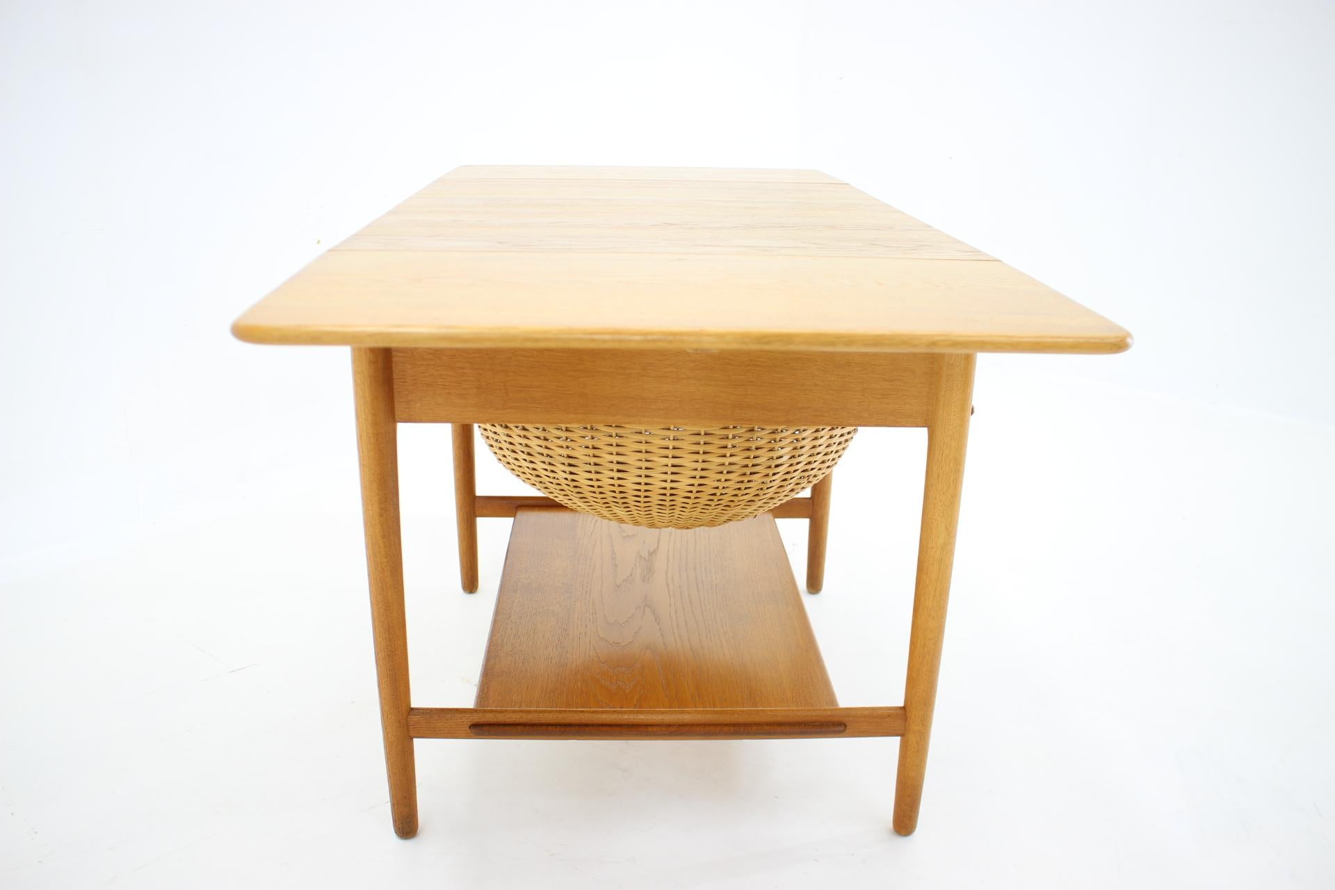 1960s Hans J Wegner Oak Sewing Table AT-33 Made by Andreas Tuck, Denmark 6