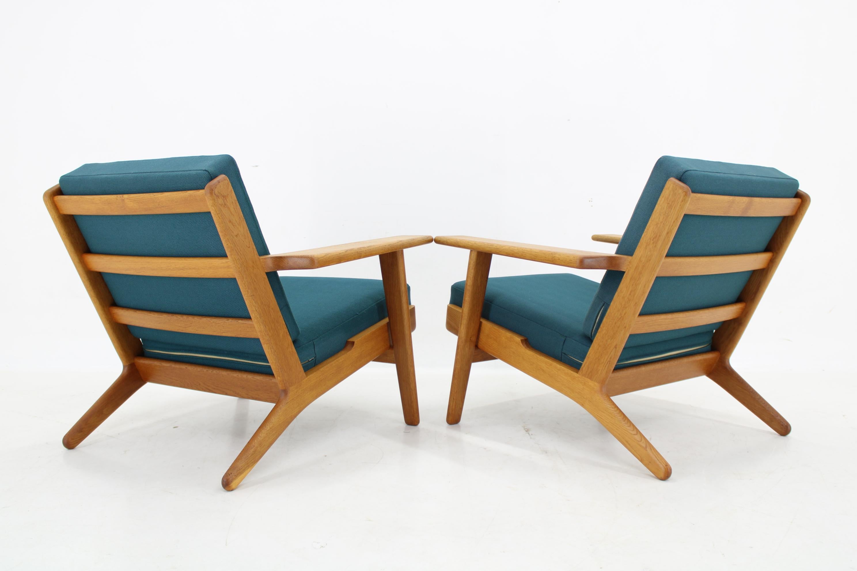 1960 Hans J. Wegner Coppia di poltrone GE 290 in Oak per Getama, Danimarca in vendita 1