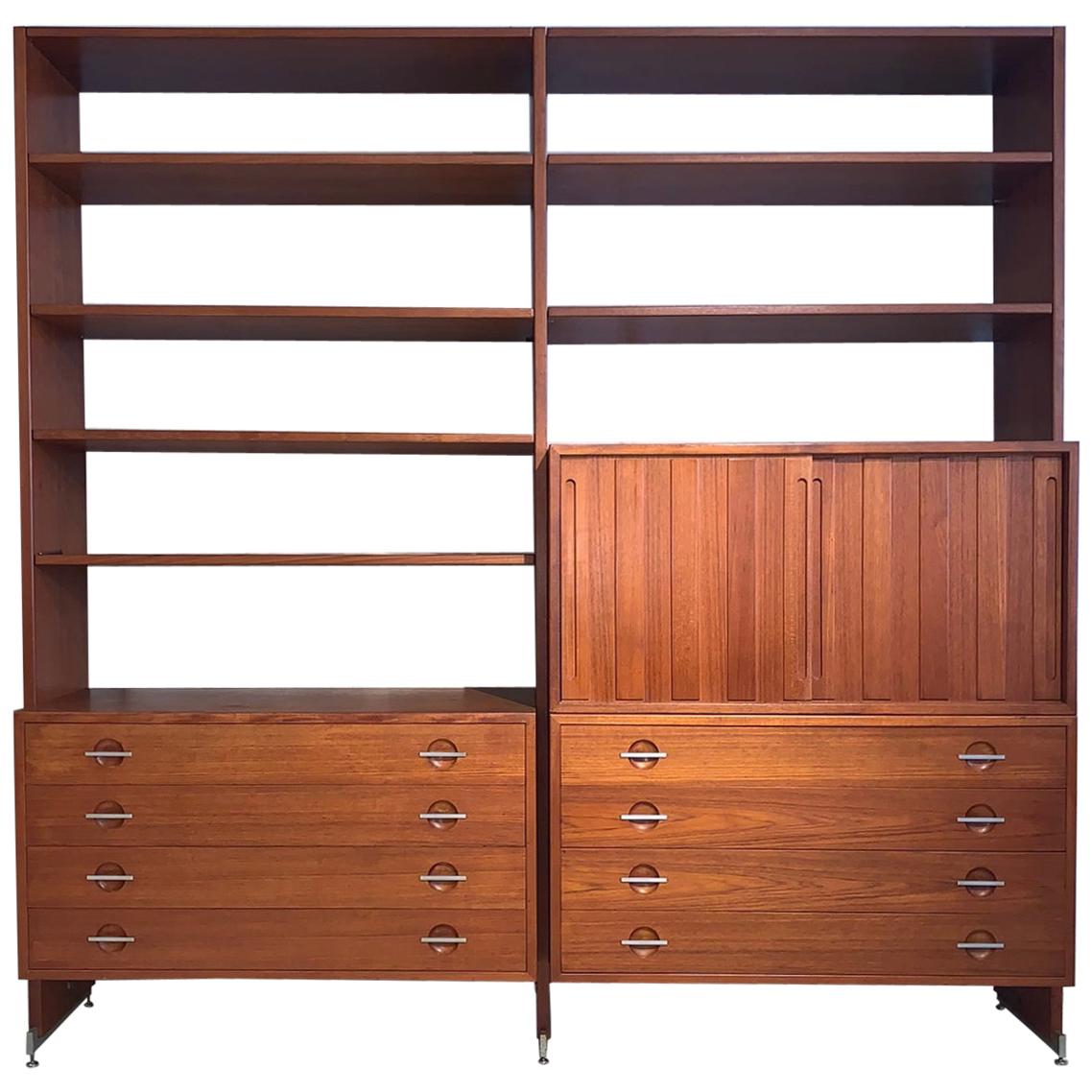 1960s Hans J. Wegner RY100 Teak Shelving or Storage Wall System from Denmark