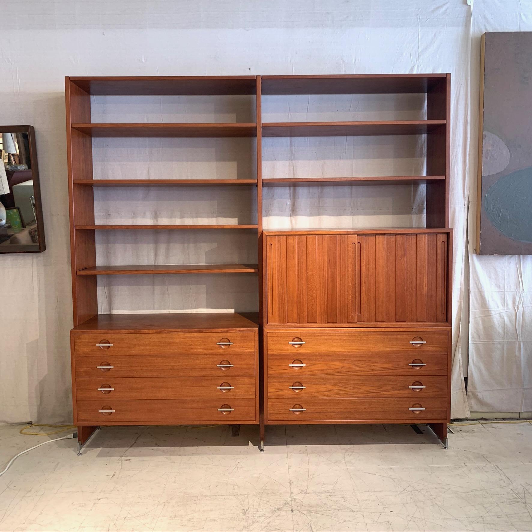 Scandinavian Modern 1960s Hans J. Wegner RY100 Teak Shelving or Storage Wall System from Denmark