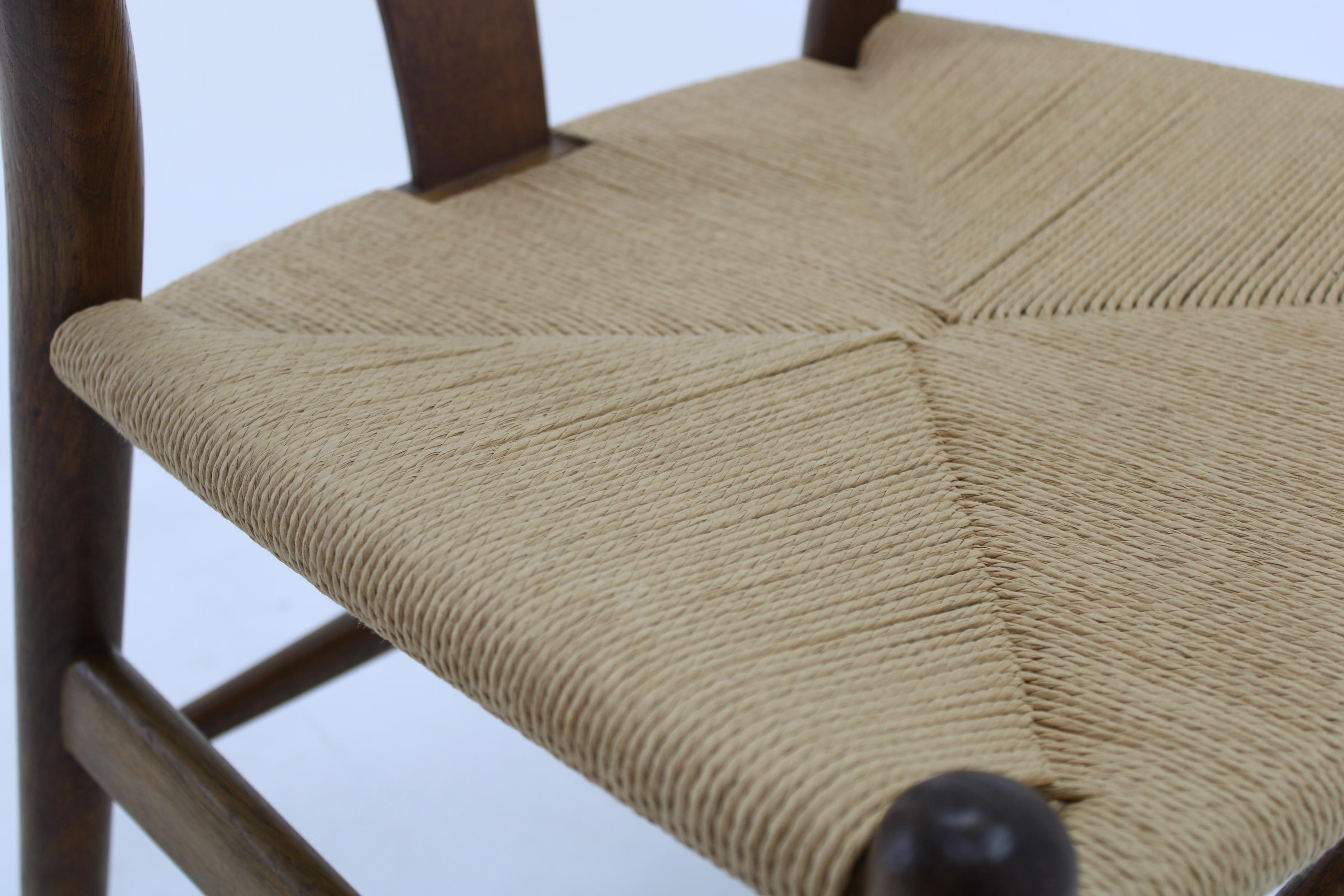 1960er Hans J. Wegner Satz von 6 frühen Wishbone Stühlen in OAK von Carl Hansen und So im Angebot 3