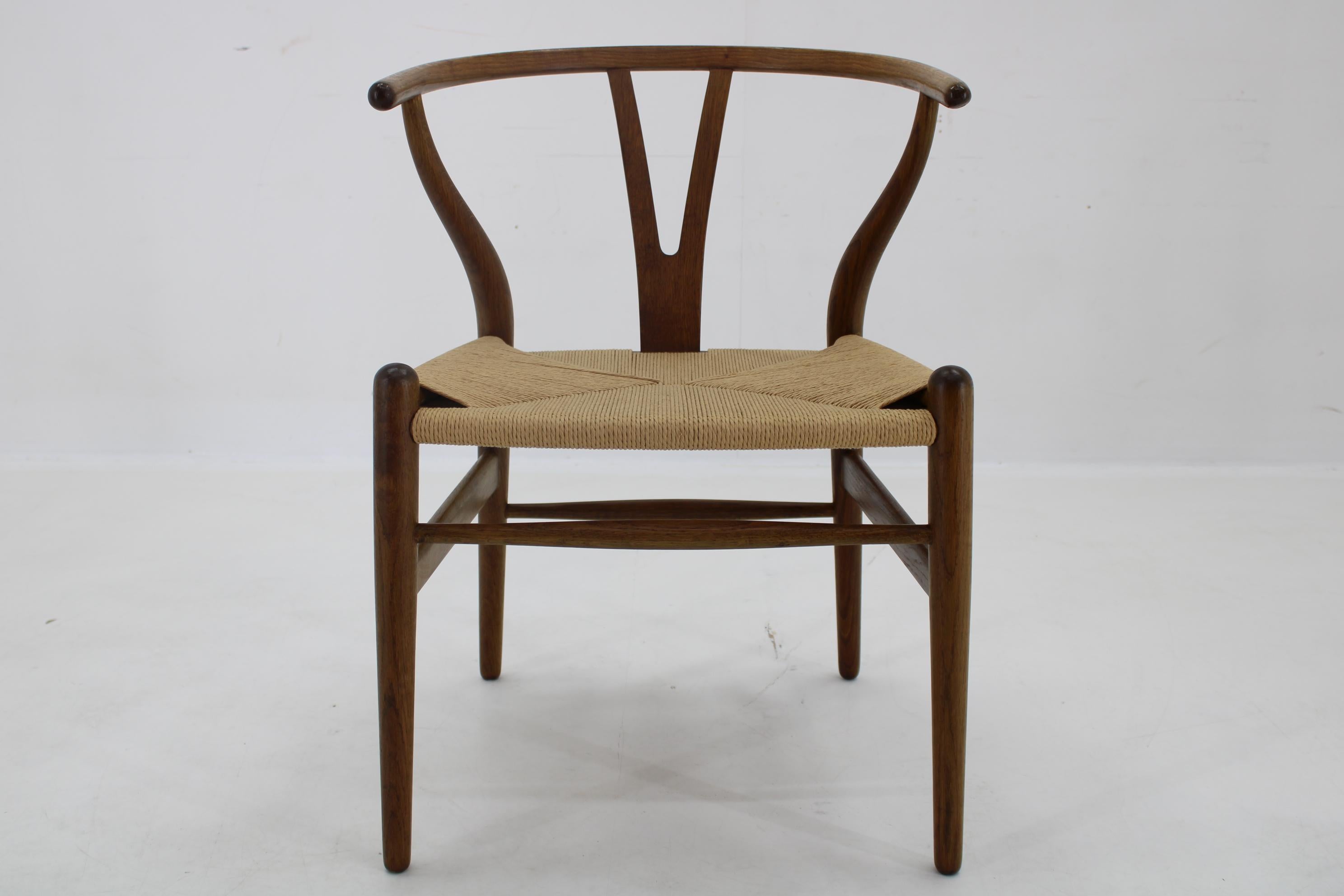 1960er Hans J. Wegner Satz von 6 frühen Wishbone Stühlen in OAK von Carl Hansen und So im Angebot 1