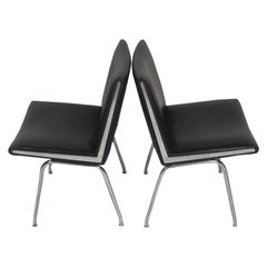 1960s Hans J. Wegner Set of Two Airport Lounge Chairs in Black by A.P. Stolen
