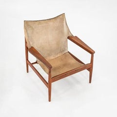 1960s Hans Olsen for Viska Mobler Kinna Antelope Safari Lounge Chair in Teak