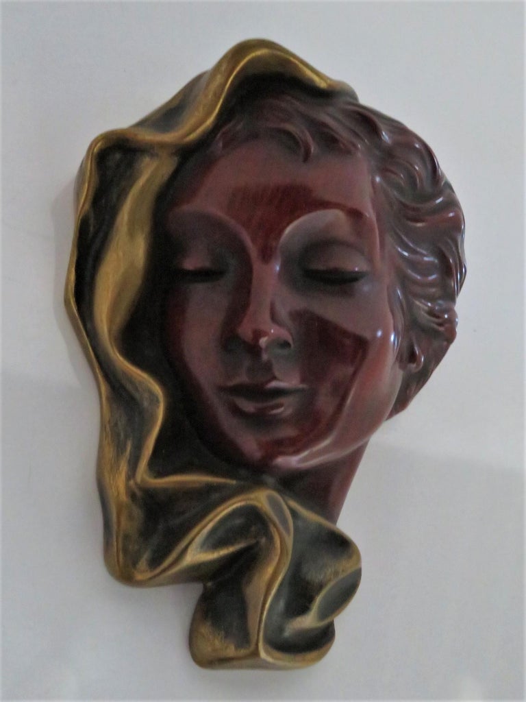 1960s Hans Schirmer Woman's Face for Achatit Germany For Sale 4