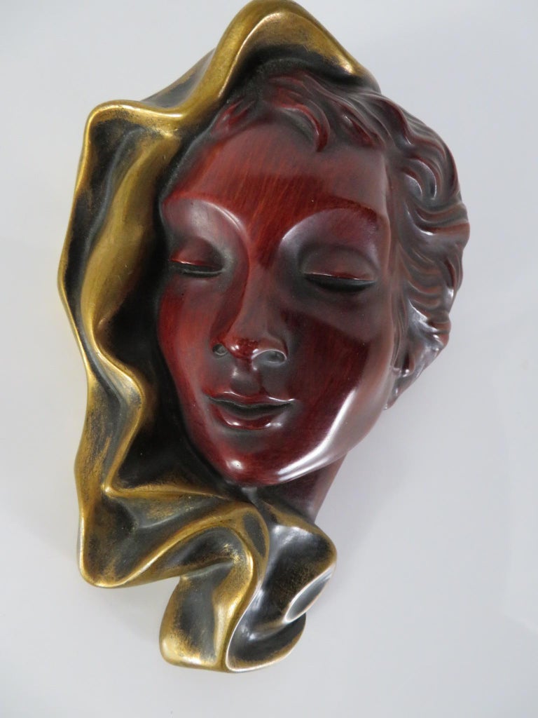 1960s Hans Schirmer Woman's Face for Achatit Germany In Good Condition For Sale In Miami, FL
