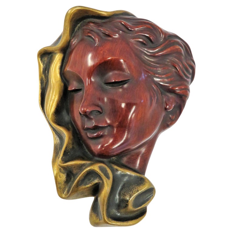 1960s Hans Schirmer Woman's Face for Achatit Germany For Sale