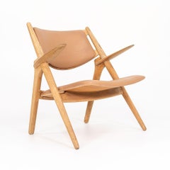 1960s Hans Wegner for Carl Hansen & Son CH28P Sawbuck Oak Lounge Chair