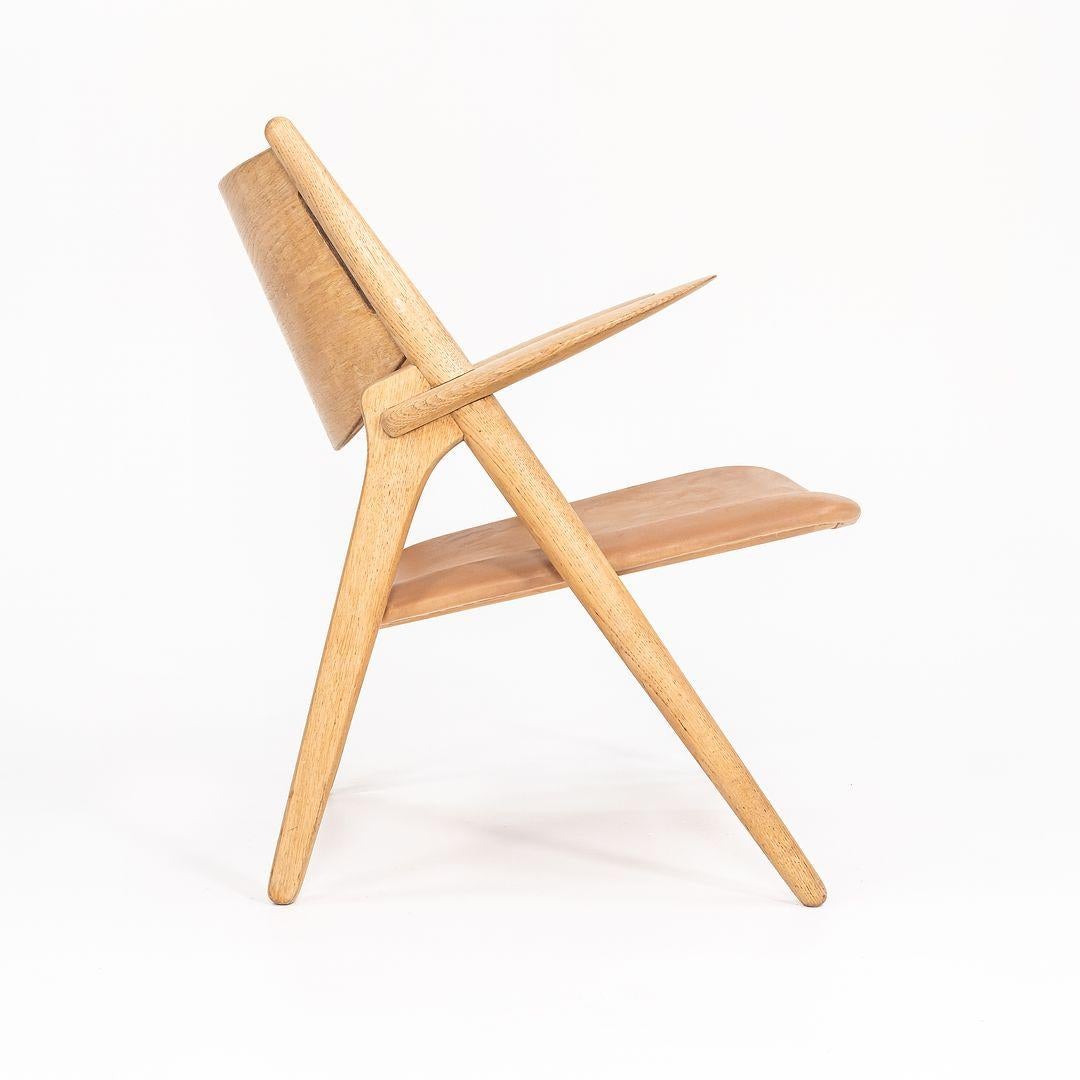 1960er Jahre Hans Wegner für Carl Hansen & Sohn CH28P Sawbuck Loungesessel aus Eichenholz (Dänisch) im Angebot