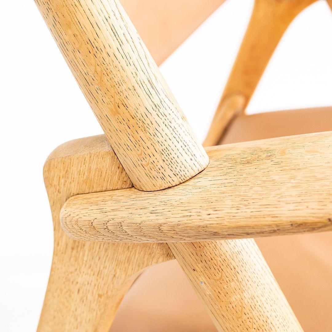 1960er Jahre Hans Wegner für Carl Hansen & Sohn CH28P Sawbuck Loungesessel aus Eichenholz im Angebot 2