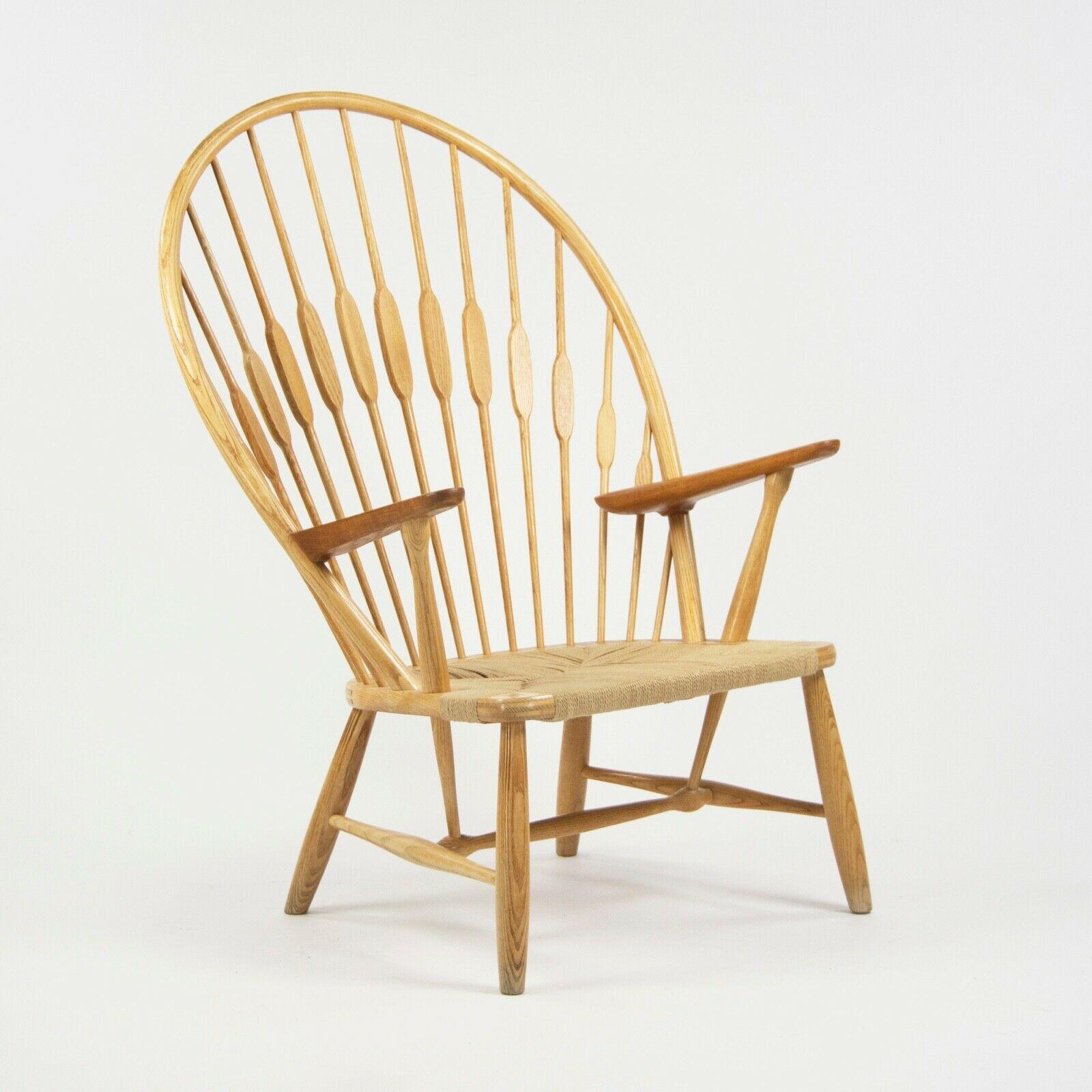Modern 1960s Hans Wegner Peacock Chair for Johannes Hansen of Denmark Ash & Teak Knoll