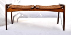 1960's Hans Wegner Style Woven Rope Bench