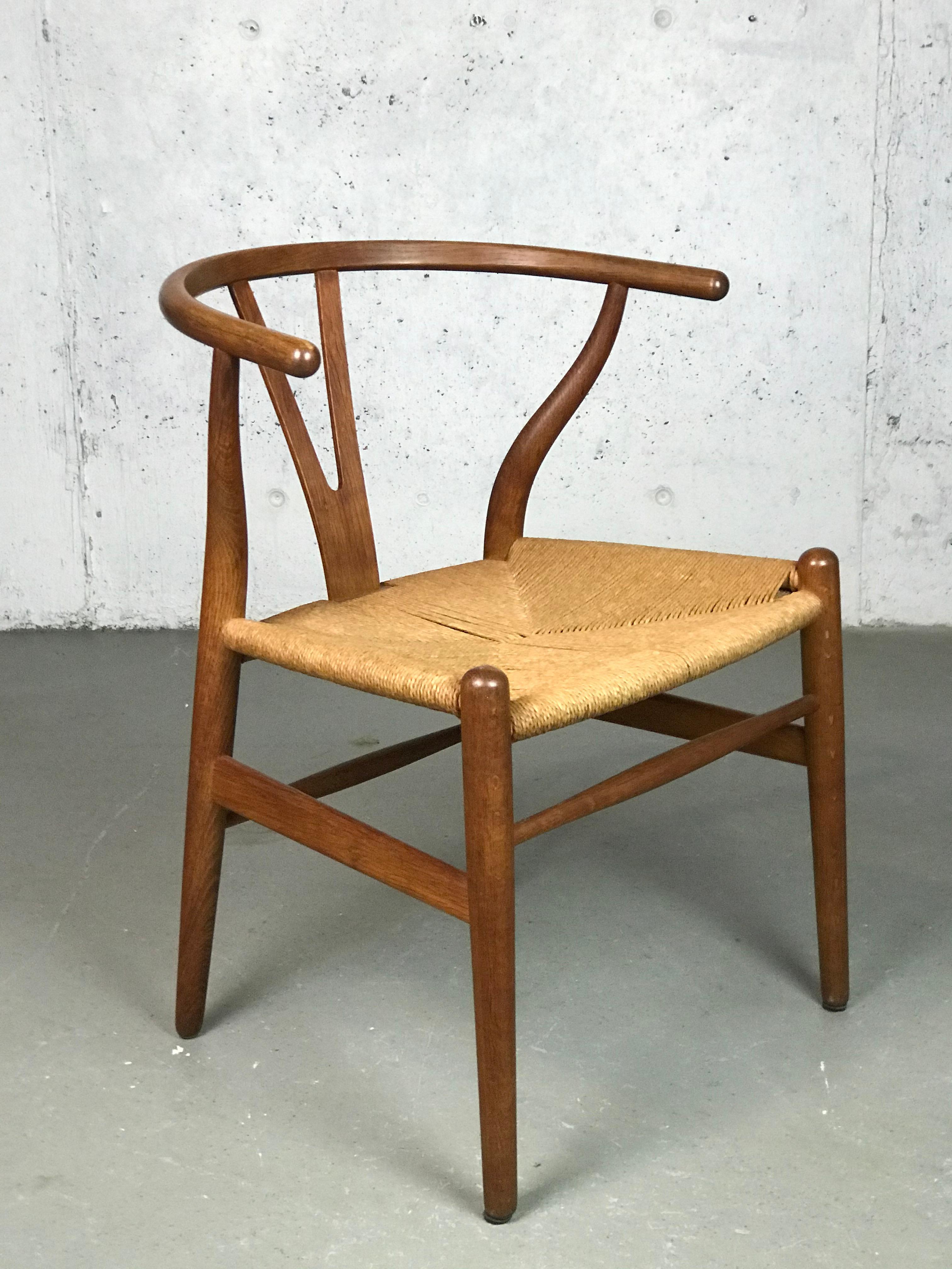 Rope Wishbone Dining Chair by Hans Wegner for Carl Hansen and Sons Model CH24 