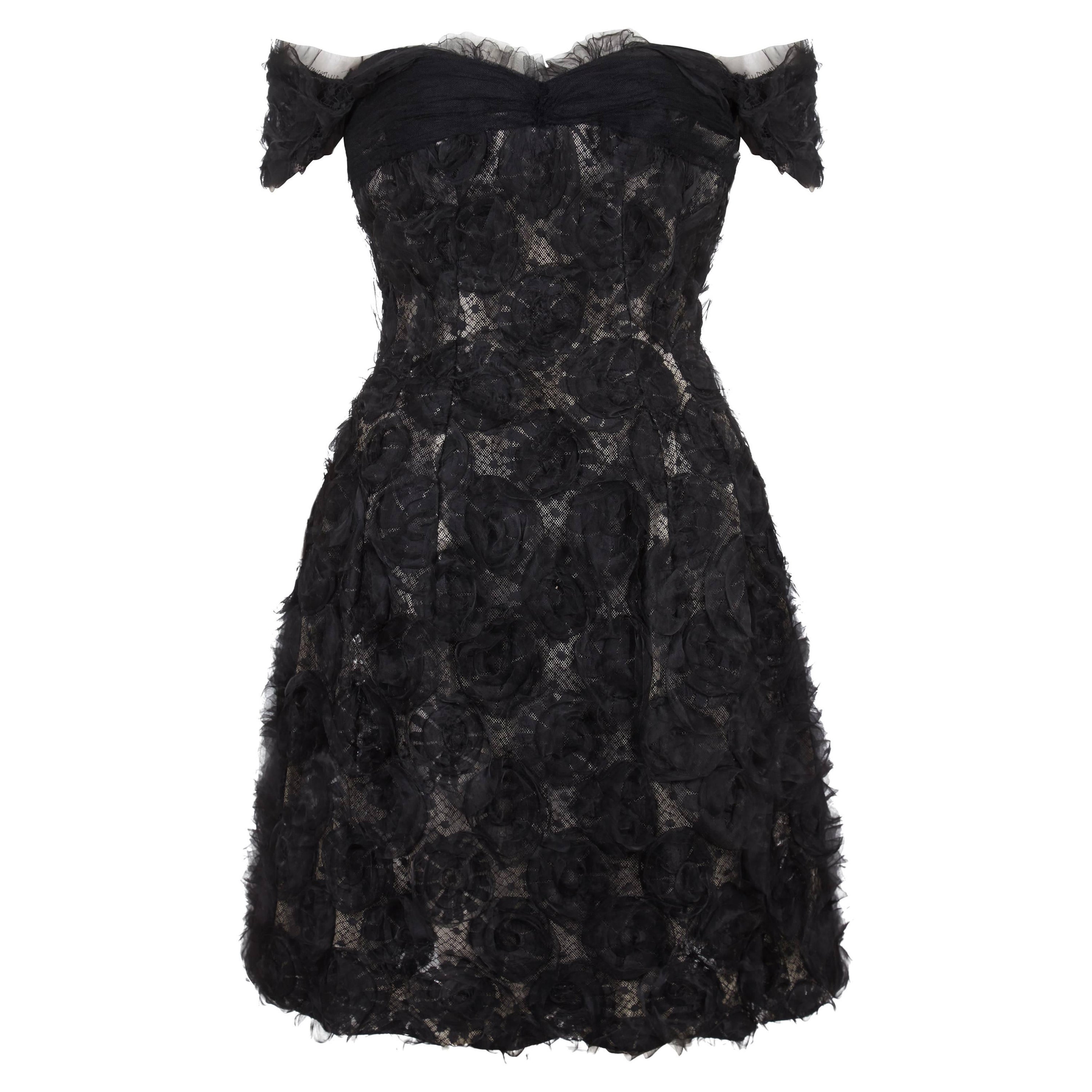 Abito in organza di seta Hardy Amies Couture degli anni '60