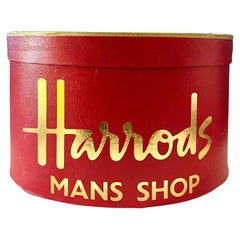 Used 1960s Harrods of London Red Hat Box 