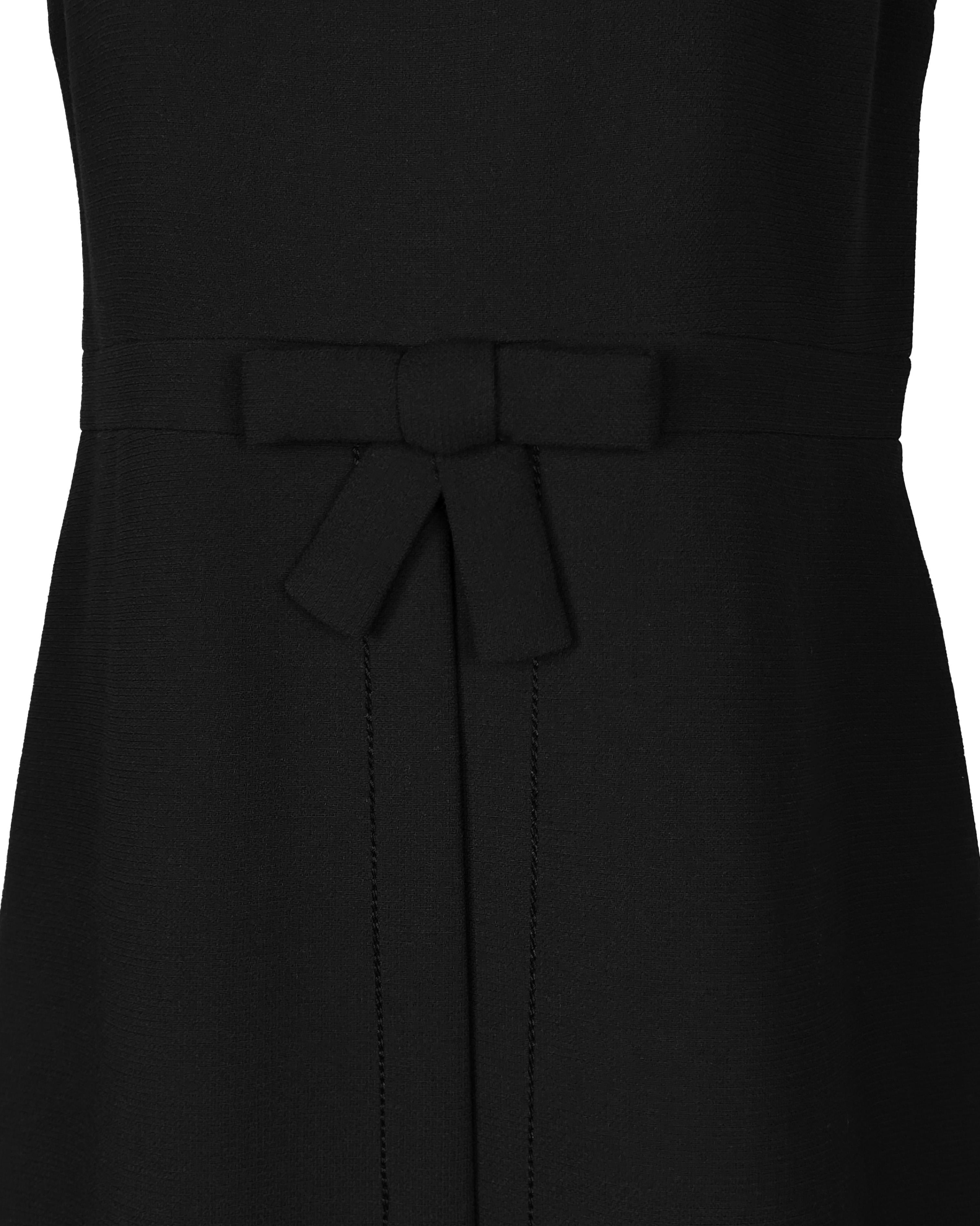 Women's 1960's Harry Algo Black Wool Mod Style A-Line Dress For Sale